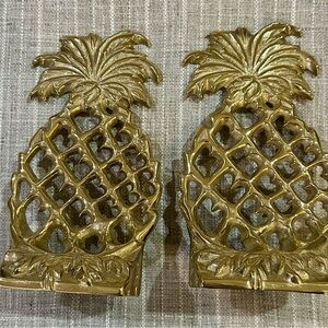 Virginia Metalcrafters Solid Brass Williamsburg Pineapple Bookends